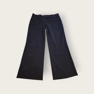 Vintage Y2k early 2000s Bebe black pinstripe mid rise wide leg pants